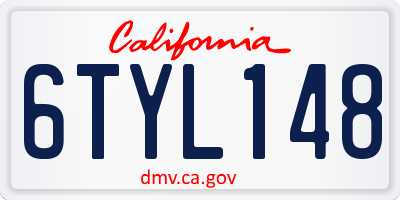 CA license plate 6TYL148