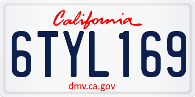 CA license plate 6TYL169