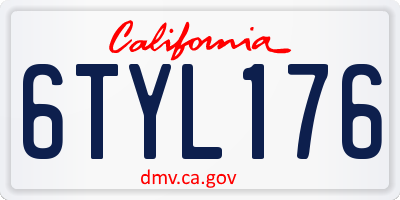 CA license plate 6TYL176