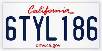 CA license plate 6TYL186
