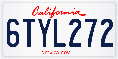 CA license plate 6TYL272