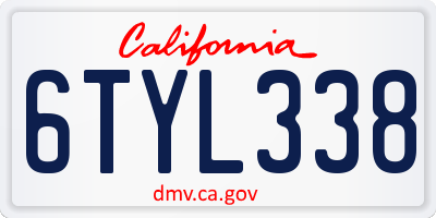 CA license plate 6TYL338