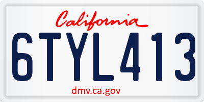 CA license plate 6TYL413