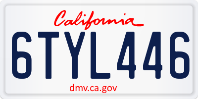 CA license plate 6TYL446