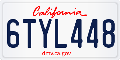 CA license plate 6TYL448