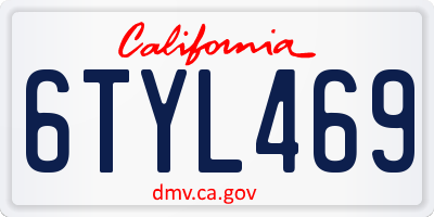CA license plate 6TYL469