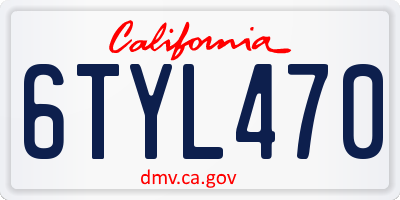 CA license plate 6TYL470