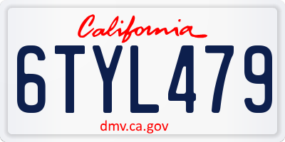 CA license plate 6TYL479