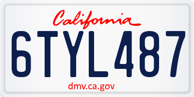 CA license plate 6TYL487