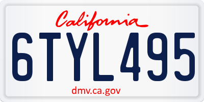 CA license plate 6TYL495