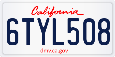 CA license plate 6TYL508