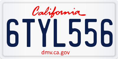 CA license plate 6TYL556