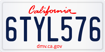 CA license plate 6TYL576