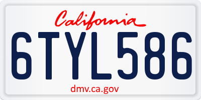 CA license plate 6TYL586