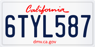 CA license plate 6TYL587
