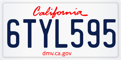 CA license plate 6TYL595