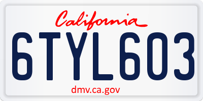 CA license plate 6TYL603