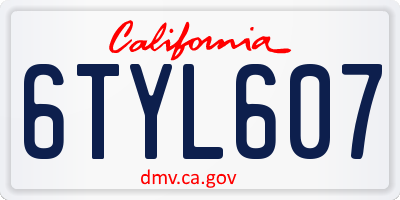 CA license plate 6TYL607