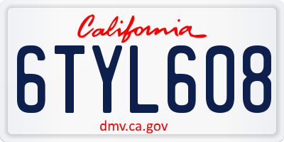 CA license plate 6TYL608