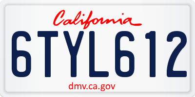 CA license plate 6TYL612