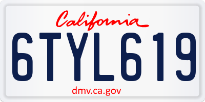 CA license plate 6TYL619