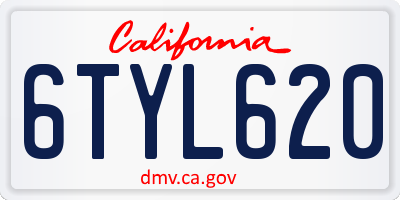 CA license plate 6TYL620