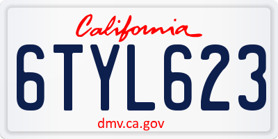 CA license plate 6TYL623