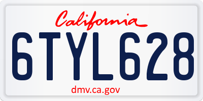 CA license plate 6TYL628