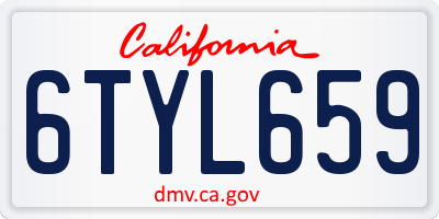 CA license plate 6TYL659