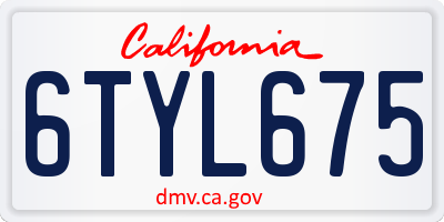CA license plate 6TYL675