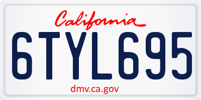 CA license plate 6TYL695