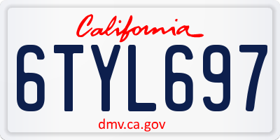 CA license plate 6TYL697