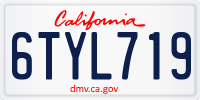 CA license plate 6TYL719
