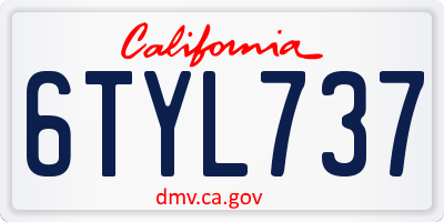 CA license plate 6TYL737