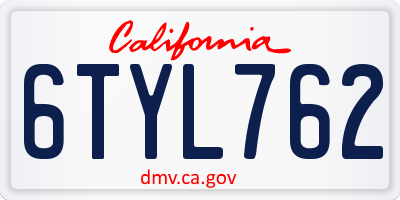 CA license plate 6TYL762