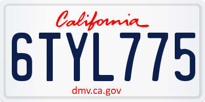 CA license plate 6TYL775