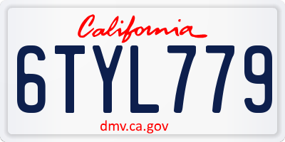 CA license plate 6TYL779