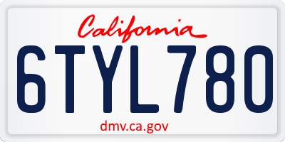 CA license plate 6TYL780