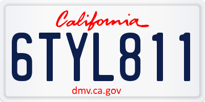 CA license plate 6TYL811