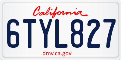 CA license plate 6TYL827