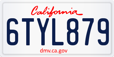 CA license plate 6TYL879