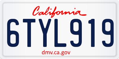 CA license plate 6TYL919