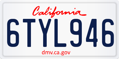 CA license plate 6TYL946