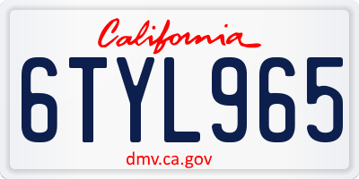 CA license plate 6TYL965