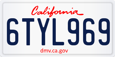 CA license plate 6TYL969