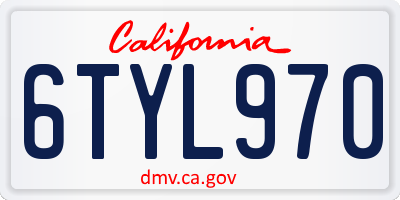 CA license plate 6TYL970