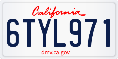 CA license plate 6TYL971