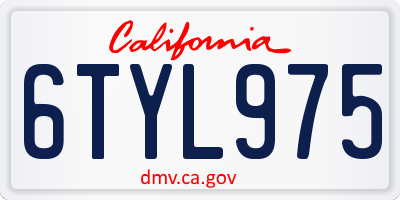 CA license plate 6TYL975