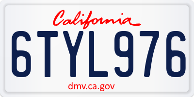 CA license plate 6TYL976
