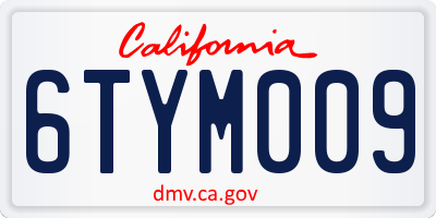 CA license plate 6TYM009